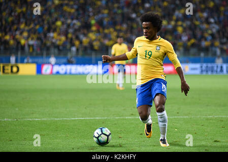 Porto Alegre, Brasilien. 31 Aug, 2017. Wilhelm von Brasilien während des Spiels Brasilien v Equador - 2018 FIFA World Cup Russland nähere Bestimmung, der Arena tun Gremio am 31. August 2017 in Porto Alegre, Brasilien. (Foto: RODRIGO ZIEBELL/BRASILIEN FOTO DRÜCKEN) Stockfoto