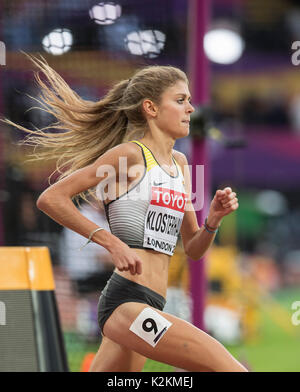 London, Grossbritannien. 04 Aug, 2017. Konstanze KLOSTERHALFEN, Deutschland, Aktion. Vorlauf 1500 m der Frauen am 04.08.2017 Wirtschaft Championships 2017 in London/Grossbritannien, vom 04.08. - 13.08.2017. | Verwendung weltweit Quelle: dpa/Alamy leben Nachrichten Stockfoto