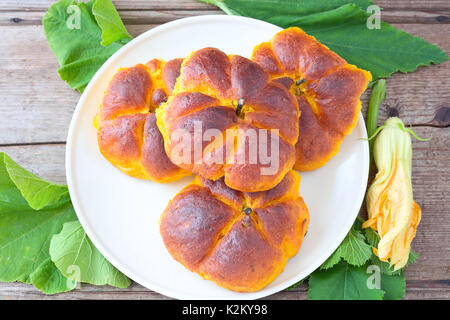 Kürbis Abendessen Brötchen Stockfoto