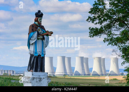Kernkraftwerk Bohunice, Statue des Heiligen Nepomuk, Jaslovske Bohunice, Slowakei Stockfoto