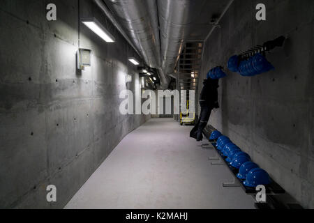 Der Global Seed Vault in Longyearbyen, Svalbard. Eingang. Eingangshalle. Stockfoto