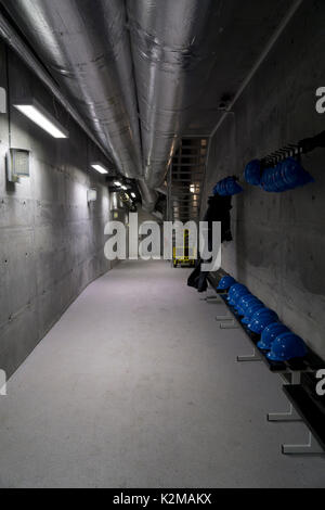 Der Global Seed Vault in Longyearbyen, Svalbard. Eingang. Eingangshalle. Stockfoto