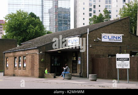 Die Zahlungssumme Restaurant im Gefängnis HMP Cardiff, Wales, UK. Stockfoto