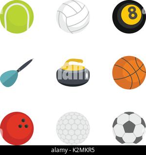 Ball Symbole, flacher Stil Stock Vektor