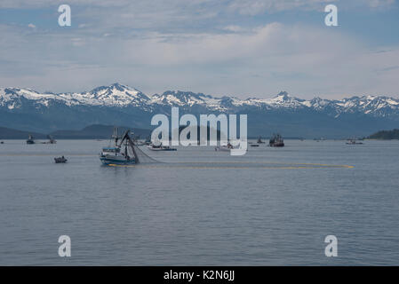 Seine Net Angeln in Southeast Alaska Stockfoto