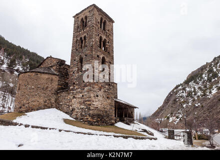 Kirche San Joan de Caselles in Andorra Stockfoto