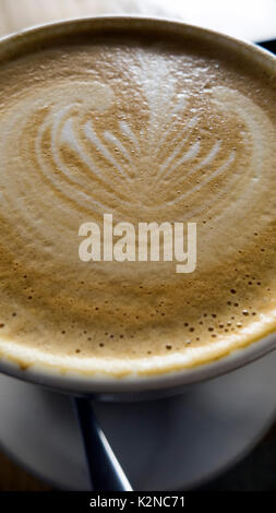 Flache weiße Kaffee Cafe Victoria Melbourne Australien Stockfoto