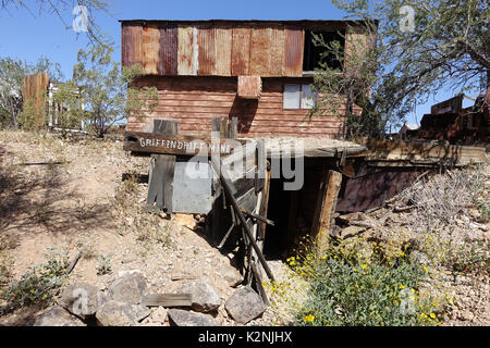 Schloss Dome Ghost Town & Museum - Das restaurierte Geisterstadt hat über 50 Gebäuden aus Arizona Mining Tagen. Stockfoto