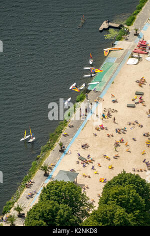 Seaside Beach Baldeney, Baldeneysee, Strandbad, Essen, Ruhrgebiet, Nordrhein-Westfalen, Deutschland Stockfoto