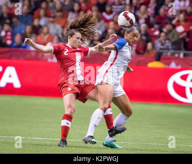 Vancouver, Kanada. 09 Nov, 2017. Spieler im Spiel Action während der Fußball der Frauen Spiel zwischen Kanada und den USA an der BC Place in Vancouver, Kanada. Dom Gagne/CSM/Alamy leben Nachrichten Stockfoto