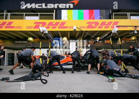 Sao Paulo, Brasilien. 10 Nov, 2017. Formel 1 - Grand Prix von Brasilien Vorbereitungen Credit: Dario Oliveira/ZUMA Draht/Alamy leben Nachrichten Stockfoto