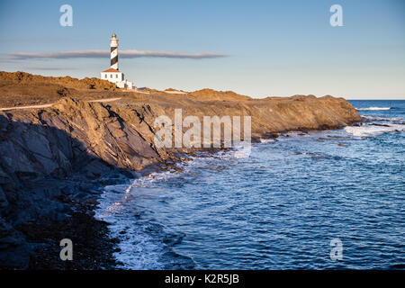 Favàritx Leuchtturm bei Sonnenuntergang Stockfoto