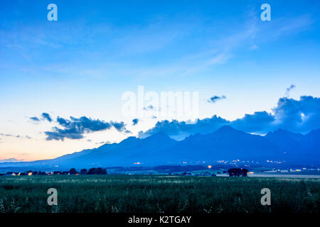 Hohe Tatra aus Süd-ost, vor lomnitzer stit (Lomnica Peak, Lomnitzer Spitze), Vysoke Tatry (Hohe Tatra, Hohe Tatra, Slowakei Stockfoto