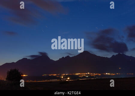 Hohe Tatra aus Süd-ost, vor lomnitzer stit (Lomnica Peak, Lomnitzer Spitze), Vysoke Tatry (Hohe Tatra, Hohe Tatra, Slowakei Stockfoto