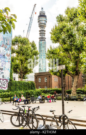 BT Tower London, BT Tower ursprünglich als Post Tower Westminster Central London England Großbritannien UK Europa bekannt, British Telecom Tower, London UK Stockfoto