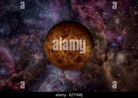 Sonnensystem - Venus. Es ist der zweite Planet von der Sonne. Es ist eine terrestrische Planeten. Nach dem Mond, es ist das hellste natürliche Objekt in der Nahe. Stockfoto