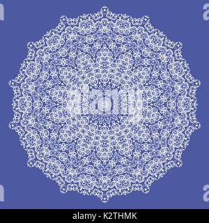 Mandala isoliert auf blauem Hintergrund Stock Vektor