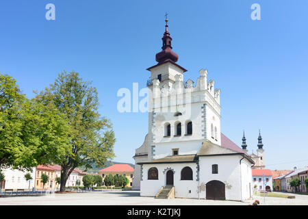 Kirche und Glockenturm, Spisska Bela (Zipser Bela), Slowakei Stockfoto