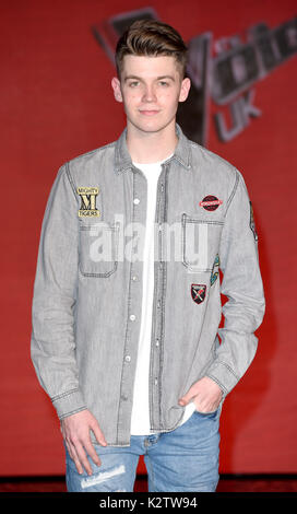 Foto © gutgeschrieben werden Alpha Presse 079965 29/03/2017 Jamie Miller Die Stimme de Finalist Photocall London Stockfoto