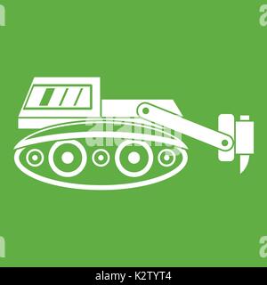 Bagger mit hydraulikhammer Symbol grün Stock Vektor