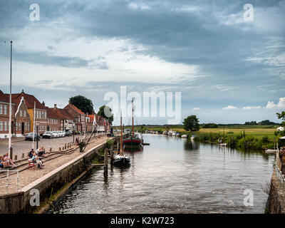 Hafen in der mittelalterlichen Stadt Ribe in Dänemark Stockfoto