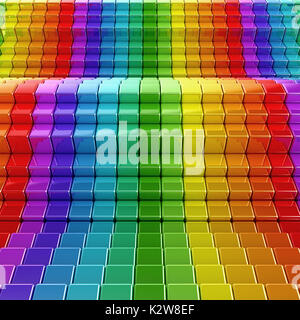 Rainbow wellen Hintergrund, 3D-Rendering Stockfoto