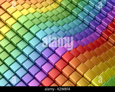 Bunte Regenbogen Linien 3D-Rendering Stockfoto