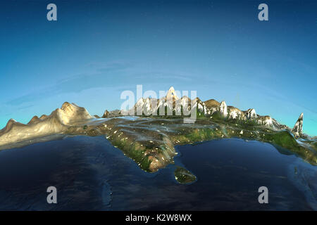 Himalaya und Indien Erleichterung 3D-Rendering Stockfoto