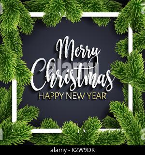 Kalligrafische Text. Frohe Weihnachten Inschrift. Stock Vektor