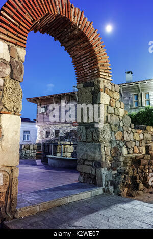 Nacht Foto von Ruinen Antike Sozopol, Bulgarien Stockfoto