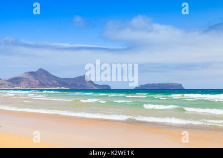 Sandstrand Landschaft der Insel Porto Santo in der Inselgruppe Madeira, Portugal Stockfoto