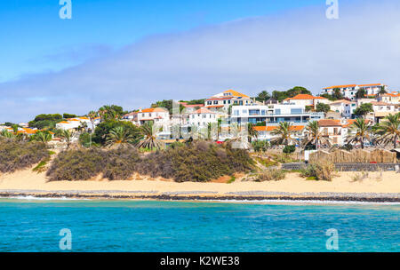 Vila Baleira entfernt. Küstenlandschaft der Insel Porto Santo in der Inselgruppe Madeira Stockfoto