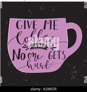 Poster mit handgezeichneten Kaffee slogan Stock Vektor