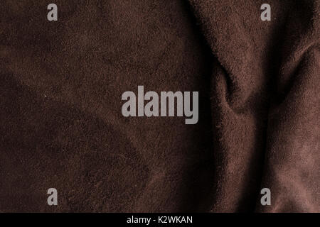 Alte italienische weiche braune Sämischleder Textur Hintergrund. Stockfoto