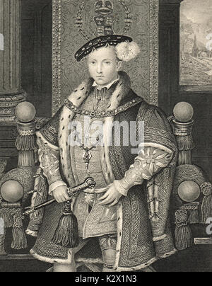 Der zukünftige König Edward VI. ab 6 Jahren, ca. 1543 Stockfoto