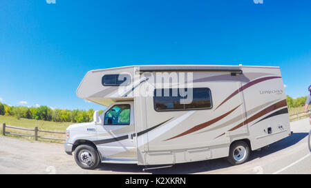 Fahrt durch Cherry Creek State Park im frühen Herbst. Stockfoto