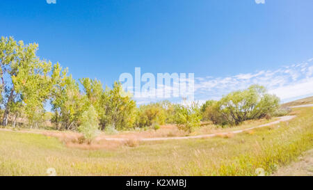 Fahrt durch Cherry Creek State Park im frühen Herbst. Stockfoto