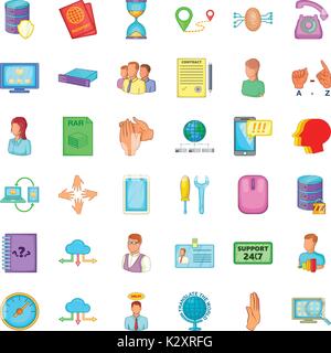 Telekommunikation Symbole, Cartoon Stil Stock Vektor