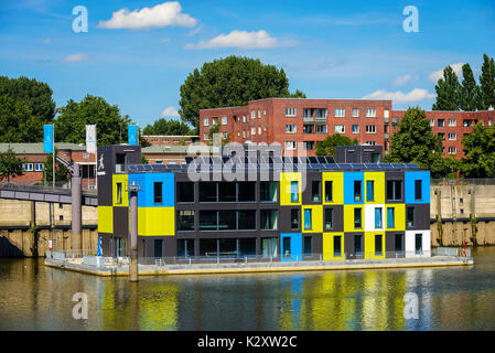 IBA-Dock in der Mueggenburger Einfuhrhafen Veddel, Hamburg, Deutschland, Europa, IBA-Dock Veddel im Mueggenburger Zollhafen von, Deutschland, Europa Stockfoto