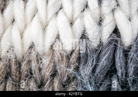 Sehr detaillierte Handarbeit Wolle Stoff, Wolle Textur Hintergrund. Stockfoto