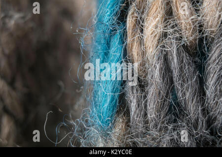 Sehr detaillierte Handarbeit Wolle Stoff, Wolle Textur Hintergrund. Stockfoto