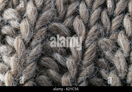 Sehr detaillierte Handarbeit Wolle Stoff, Wolle Textur Hintergrund. Stockfoto