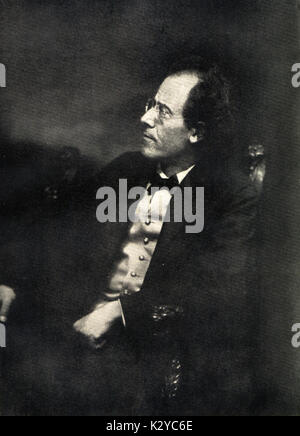 MAHLER, Gustav letzten Foto - Portrait der oesterreichische Komponist, 1860-1911. Stockfoto