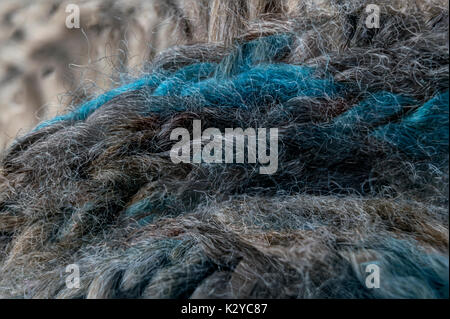 Sehr detaillierte Handarbeit Wolle Stoff, Wolle Textur Hintergrund. Stockfoto