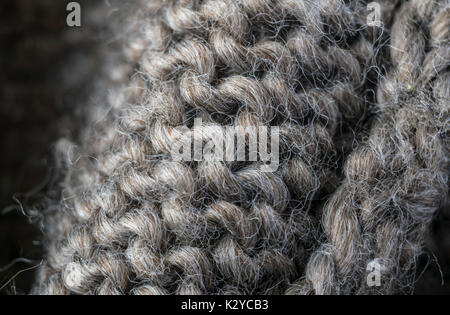 Sehr detaillierte Handarbeit Wolle Stoff, Wolle Textur Hintergrund. Stockfoto