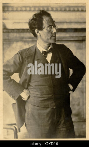 Gustav Mahler in der Loggia der Wiener Hofoper, 1907. Foto von M. Nähr. Der oesterreichische Komponist, 1860-1911 Stockfoto