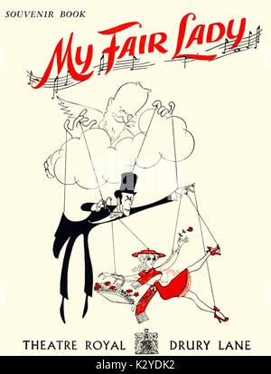 Frederick Loewes "My Fair Lady". Abdeckung von Souvenir ab den 50er Jahren Produktion im Theatre Royal, Drury Lane. Text von Alan Jay Lerner. Stockfoto