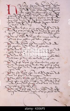 Bilderhandschrift Seiten von 'Die Heimlichkeiten der Weiber" in deutscher Sprache im Jahr 1400, 1400 gedruckt. Stockfoto