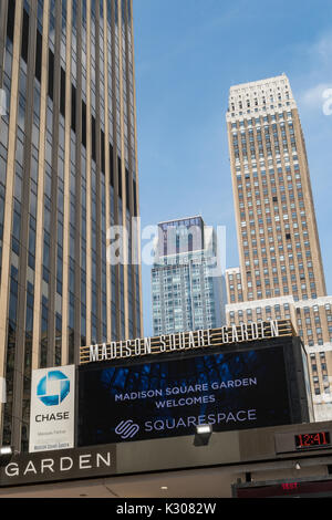 Madison Square Garden Marquee, NYC, USA Stockfoto