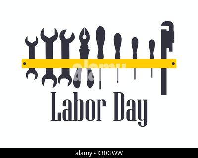 Tag der Arbeit. Ingenieur Arbeit tools. Vector Illustration Stock Vektor